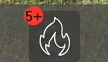 Fire alert badge: zoom level 4