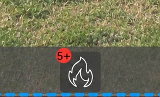 Fire alert badge: zoom level 1